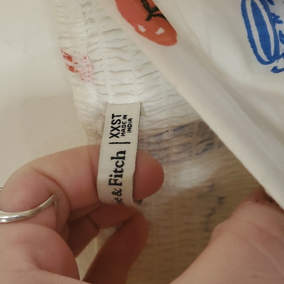 Abercrombie & Fitch Emerson Poplin Puff Sleeve Midi Dress Size XXST Novelty Prin - Picture 7 of 15